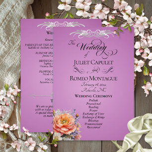 Watercolor Wildflowers - Lavender Wedding Programme