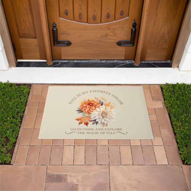 Watercolor wildflowers leaves fall autumn quotes doormat (Outdoor)