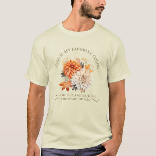 Watercolor wildflowers leaves fall autumn quotes T-Shirt