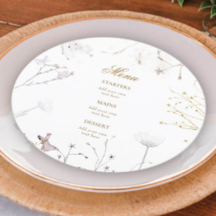 watercolor wildflowers menu