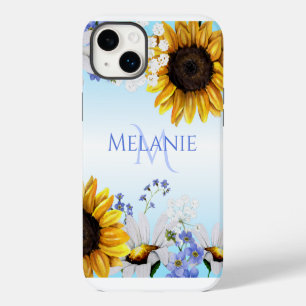 Watercolor Wildflowers Monogram iPhone Case
