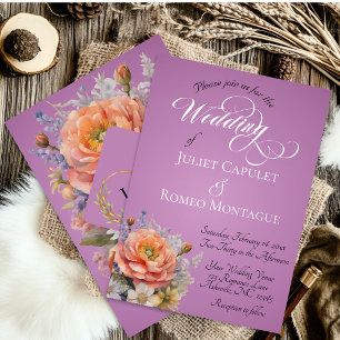 Watercolor Wildflowers, Monogram - Lavender