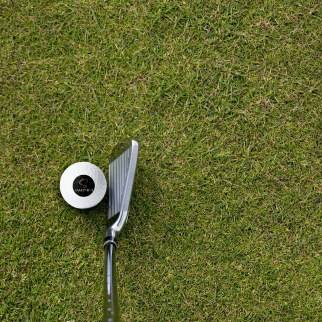 Watercolor wildflowers monogram  S white red black Golf Balls (Creator Uploaded)