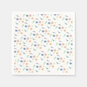 Watercolor Wildflowers Pastel Painted Pattern  Napkin