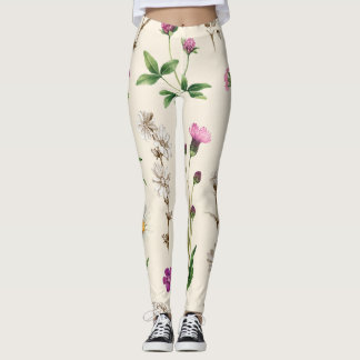 Watercolor wildflowers pattern. leggings