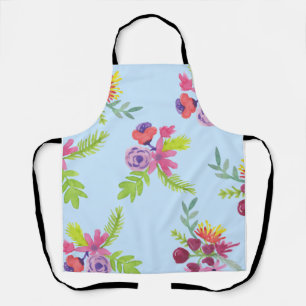Watercolor Wildflowers Pattern Leggings Wrapping P Apron