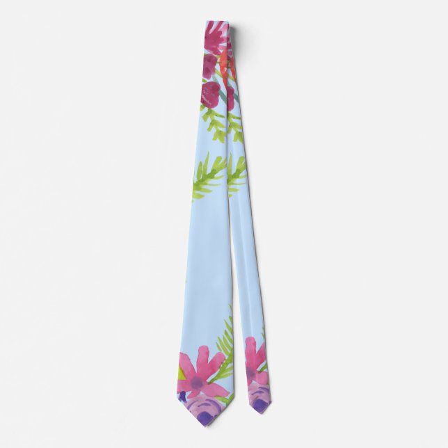 Watercolor Wildflowers Pattern Leggings Wrapping P Tie (Front)