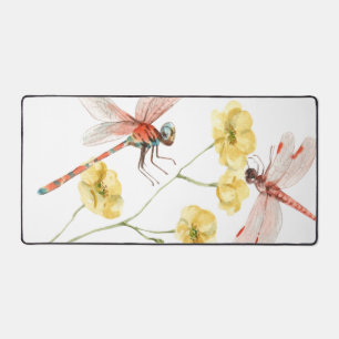 Watercolor Wildflowers Personalised Script Name Desk Mat