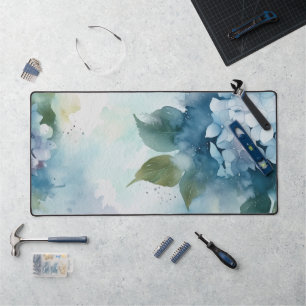 Watercolor Wildflowers Personalised Script Name Desk Mat