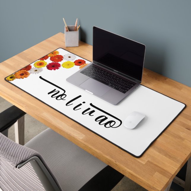 Watercolor Wildflowers Personalised Script Name Desk Mat (Office 2)