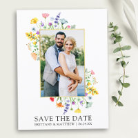 Watercolor Wildflowers Photo Save The Date