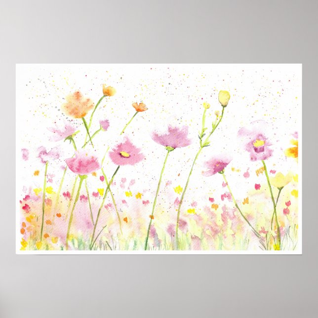 Watercolor wildflowers print  (Front)