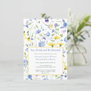 Watercolor Wildflowers Rehearsal Dinner Invitation