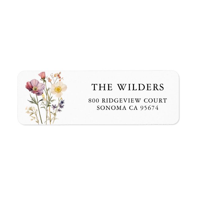 Watercolor Wildflowers Return Address (Front)
