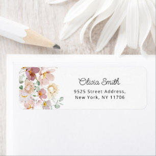 Watercolor wildflowers return Address Label