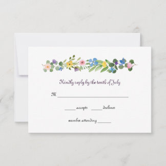 Watercolor Wildflowers RSVP Response Card