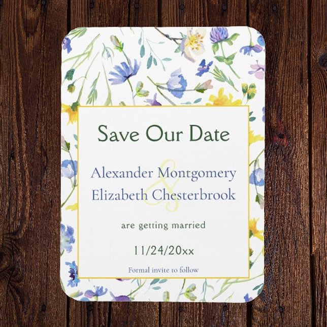 Watercolor Wildflowers Save the Date Magnet (Watercolor Wildflowers Save the Date Magnet)