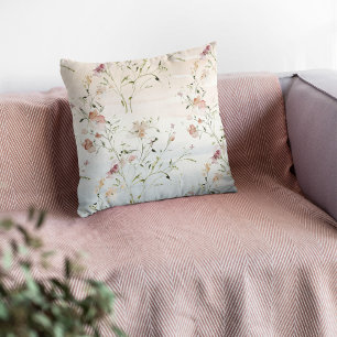 Watercolor Wildflowers Spring Cushion