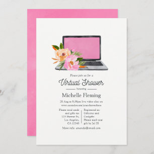 Watercolor Wildflowers Spring Virtual Baby Shower Invitation