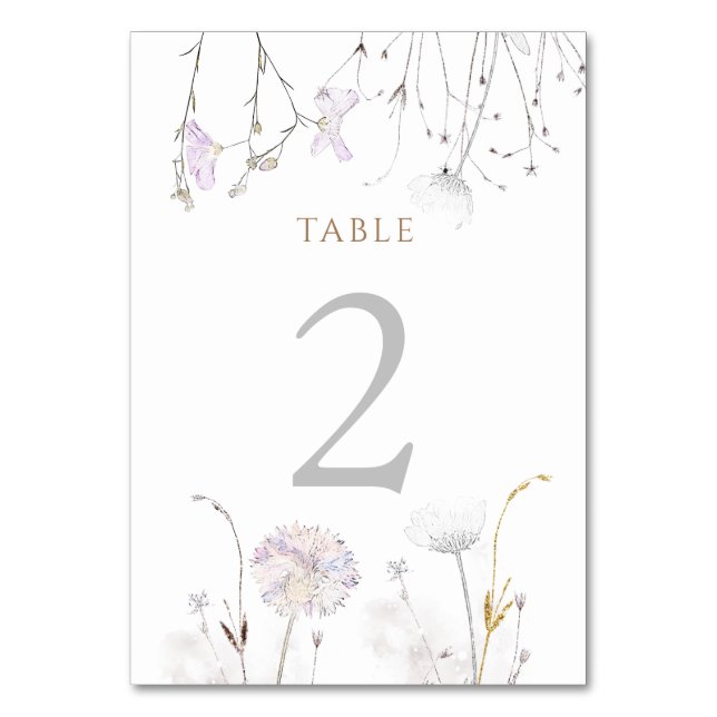 watercolor wildflowers Table Number 2 (Front)