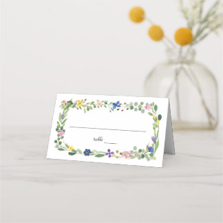 Watercolor Wildflowers Table Place Card
