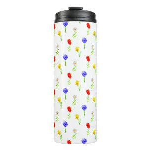 Watercolor Wildflowers Thermal Tumbler