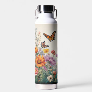 Watercolor Wildflowers Water Bottle