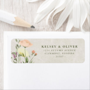 Watercolor Wildflowers Wedding Bride Groom