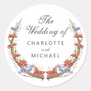 Watercolor wildflowers Wedding Envelope Seal