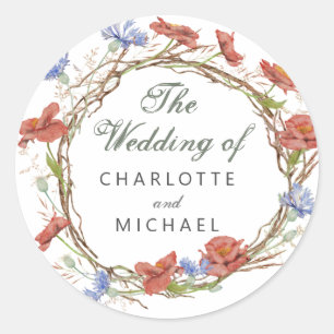 Watercolor wildflowers Wedding Envelope Seal