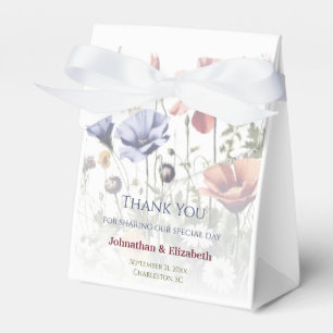 Watercolor Wildflowers Wedding Favour Box