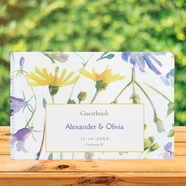 Watercolor Wildflowers Wedding Guest Book (Watercolor Wildflowers Wedding Guest Book)