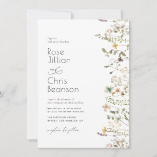 Watercolor Wildflowers Wedding Invitation