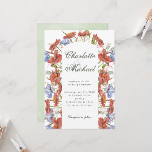 Watercolor wildflowers wedding invitation