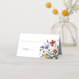 Watercolor Wildflowers Wedding Place Card