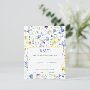 Watercolor Wildflowers Wedding RSVP Card