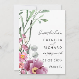 Watercolor Wildflowers Wedding Save The Date