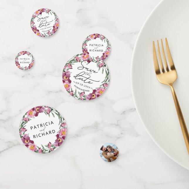 Watercolor Wildflowers Wedding Save The Date Confetti (Group)