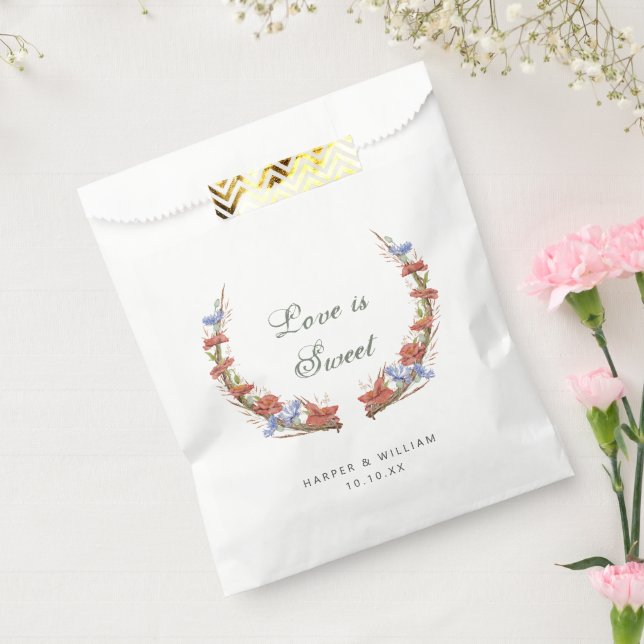 watercolor wildflowers wedding sweets favour bags (Sealed)