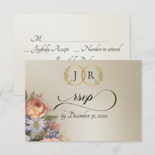 Watercolor Wildflowers - Wheat RSVP Card
