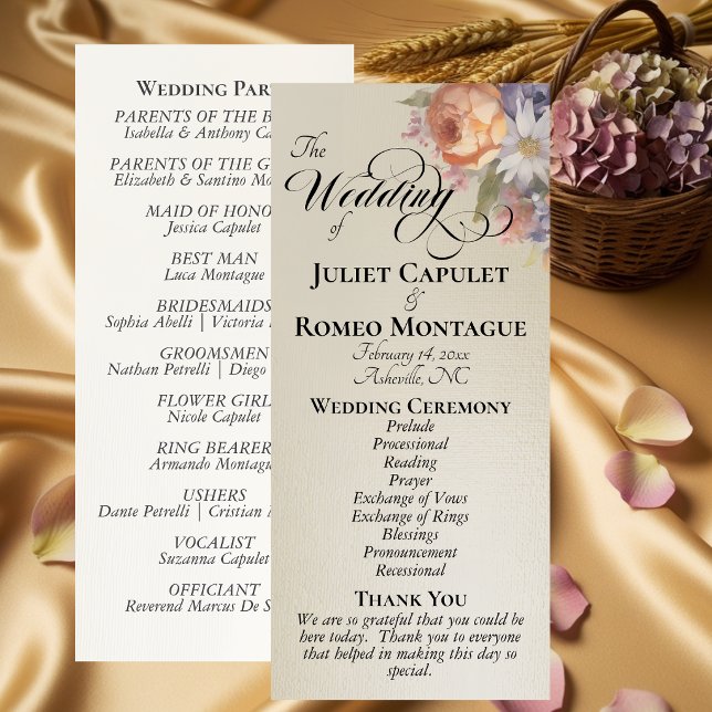 Watercolor Wildflowers - Wheat Wedding Programme (Creator Uploaded)