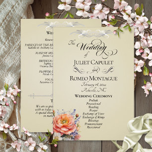 Watercolor Wildflowers - Wheat Wedding Programme