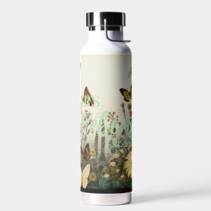 Watercolor Wildflowers with Personalised Name Water Bottle