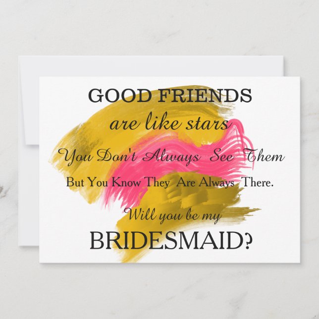 Watercolor Will you be my bridesmaid? Invitation (Front)