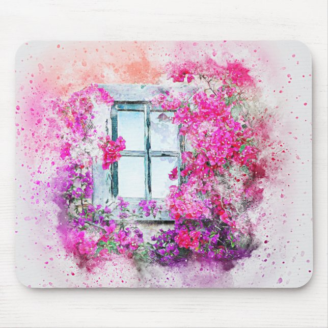 Watercolor Window Mouse Mat (Front)