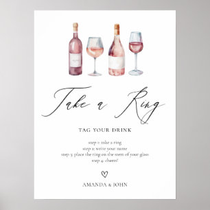 Watercolor Wine Bridal Shower games Poster