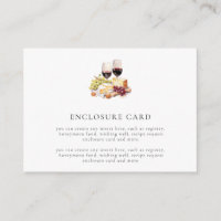 Watercolor Wine & Cheese Wedding Enclosure Card