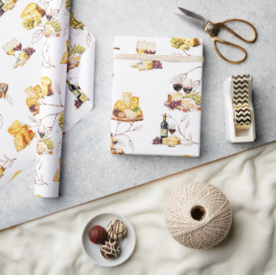 Watercolor Wine Pattern Wrapping Paper