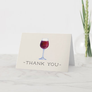Watercolor Wine Thank You Cards Personalised