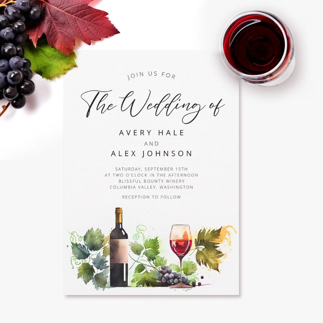 Watercolor Winery Wedding Invitation (Creator Uploaded)